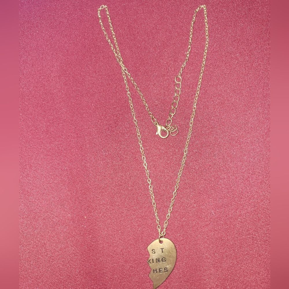 Rusted Gold Half Heart Charm necklace